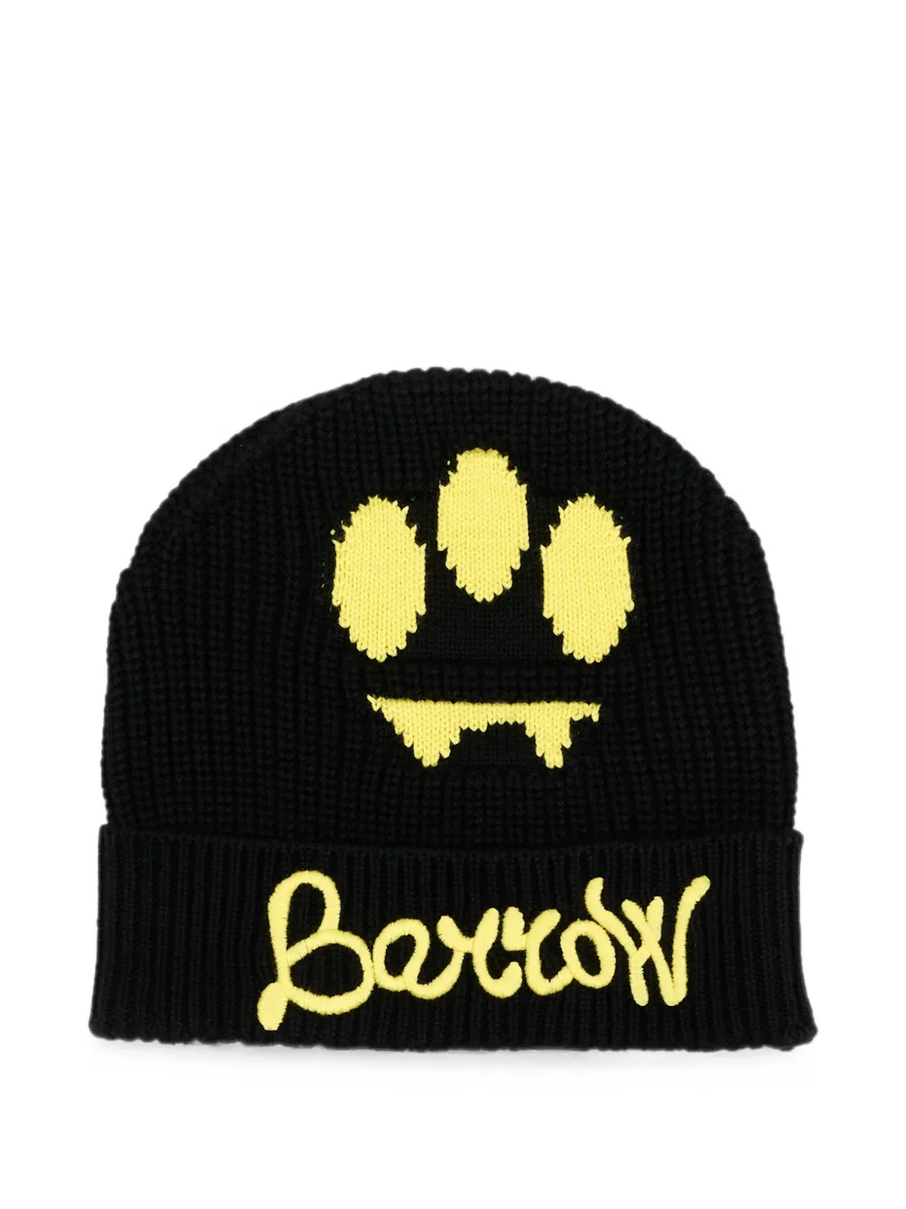 Barrow kids logo-embroidered intarsia-knit beanie hat - Nero