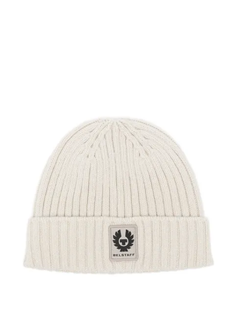 Belstaff ribbed-knit Phoenix patch beanie hat