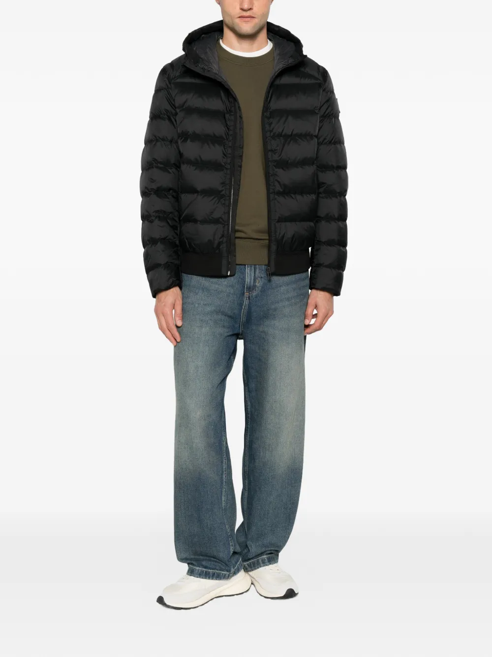 Belstaff Compact gewatteerd jack met capuchon Zwart