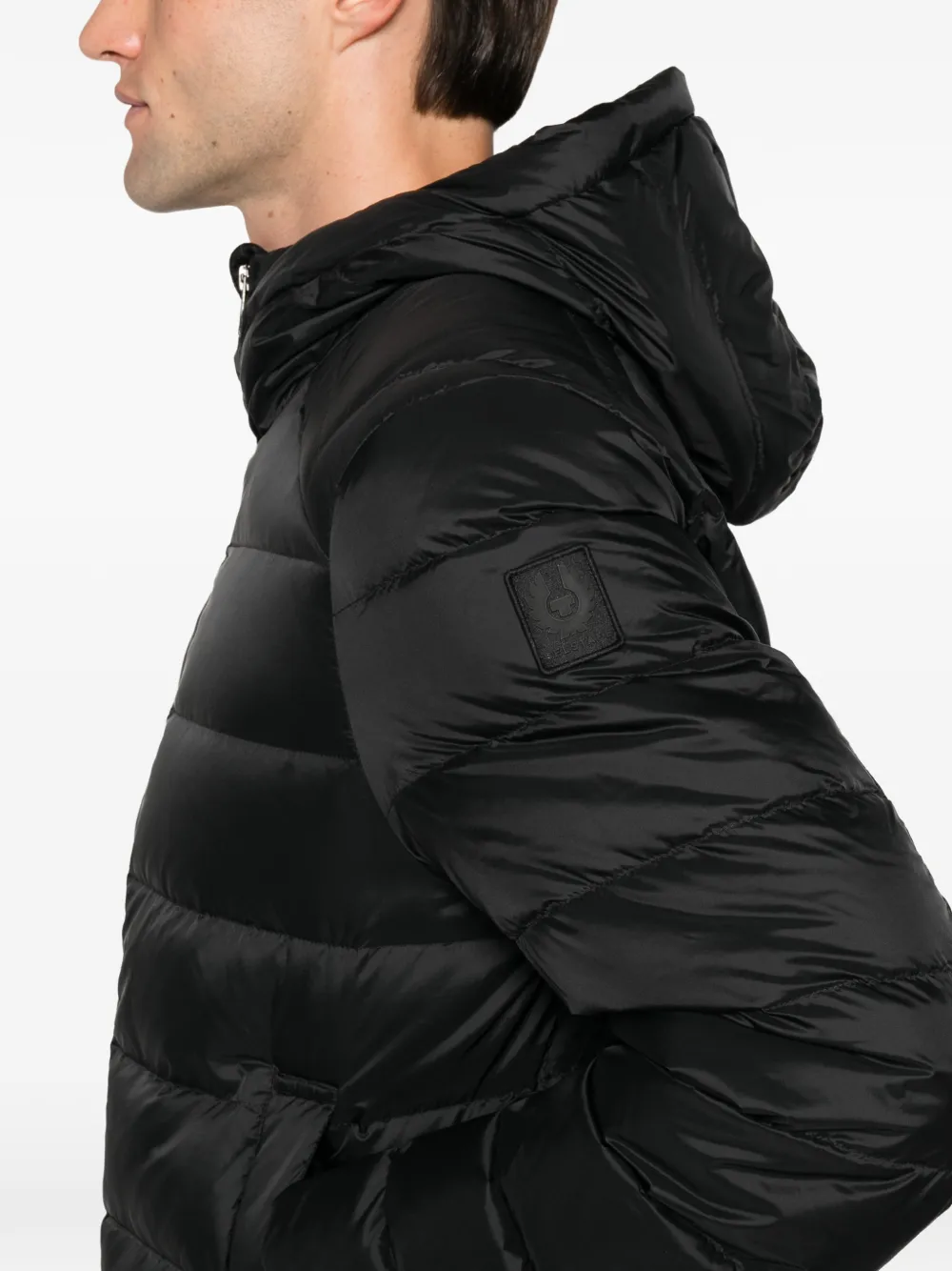 Belstaff Compact gewatteerd jack met capuchon Zwart