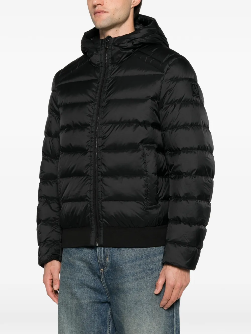 Belstaff Compact gewatteerd jack met capuchon Zwart