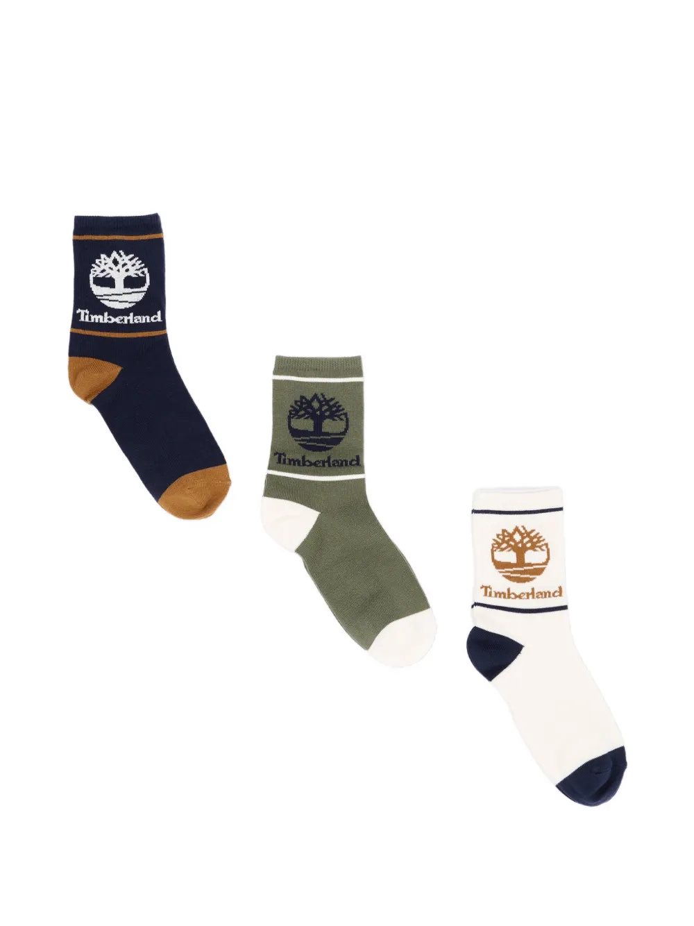Timberland Kids Set di 3 paia di calzini a righe - Toni neutri