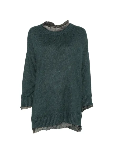 Masnada layered-effect ribbed-trim sweater