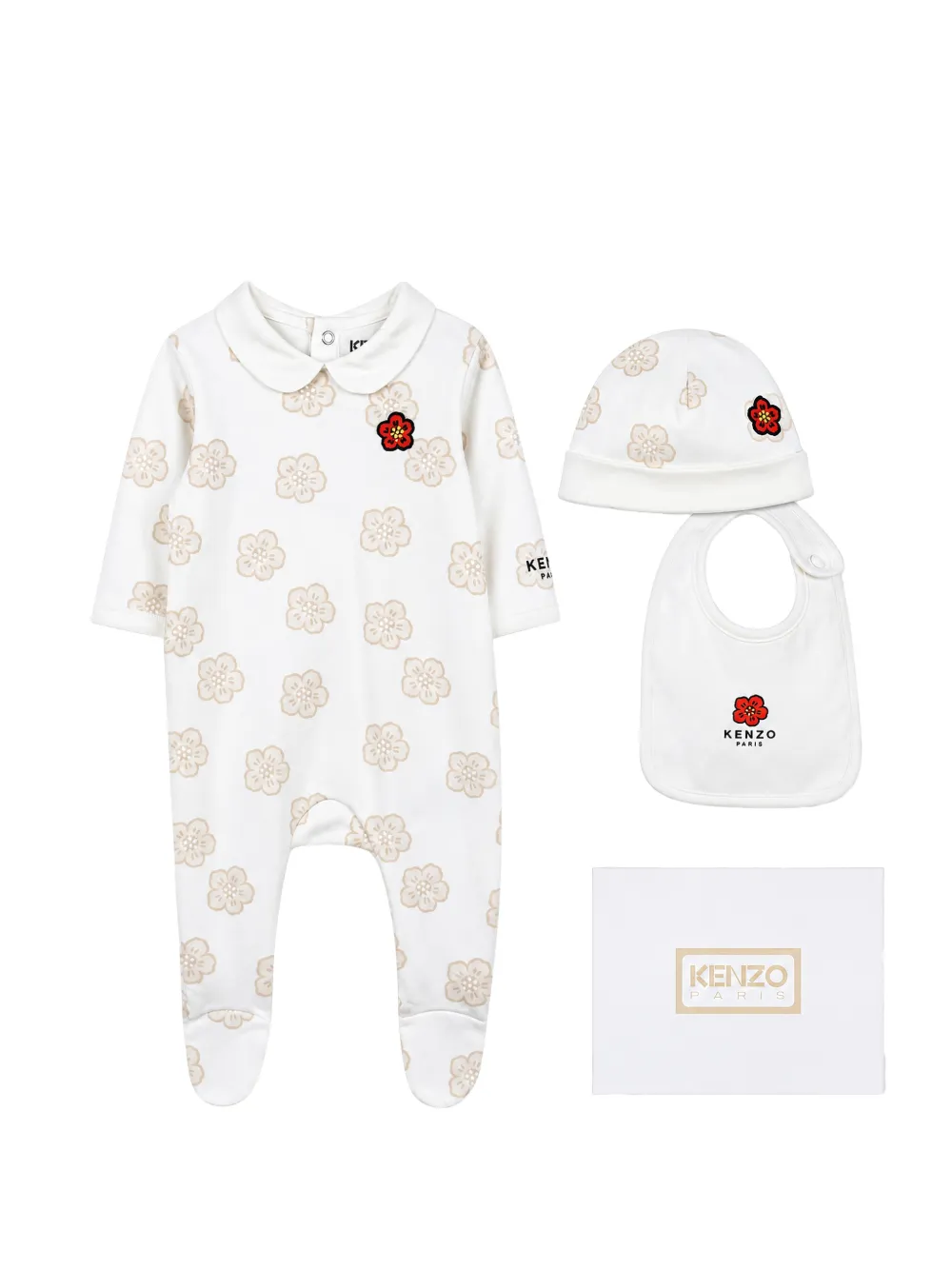 Kenzo Kids Boke Flower babygrow set (set of three) - Bianco