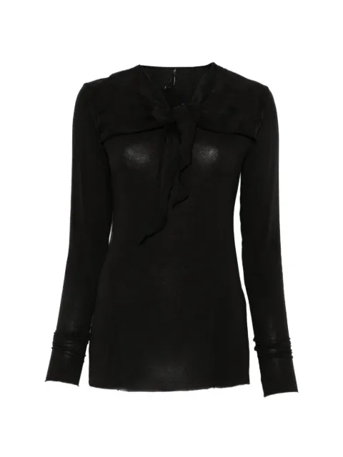 Masnada pussy-bow long-sleeve top
