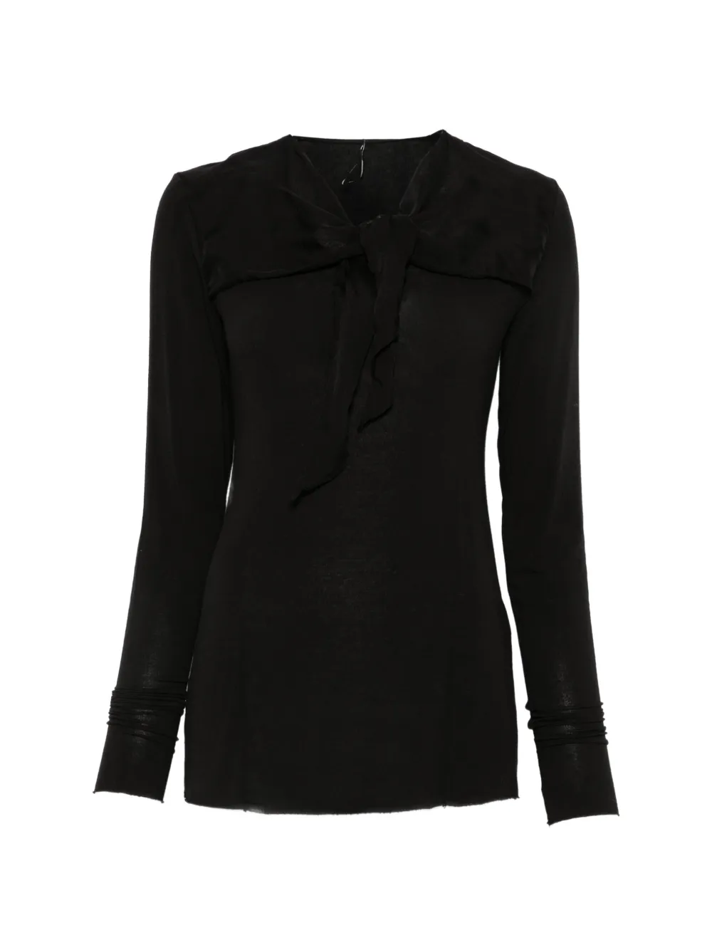 Masnada pussy-bow long-sleeve top