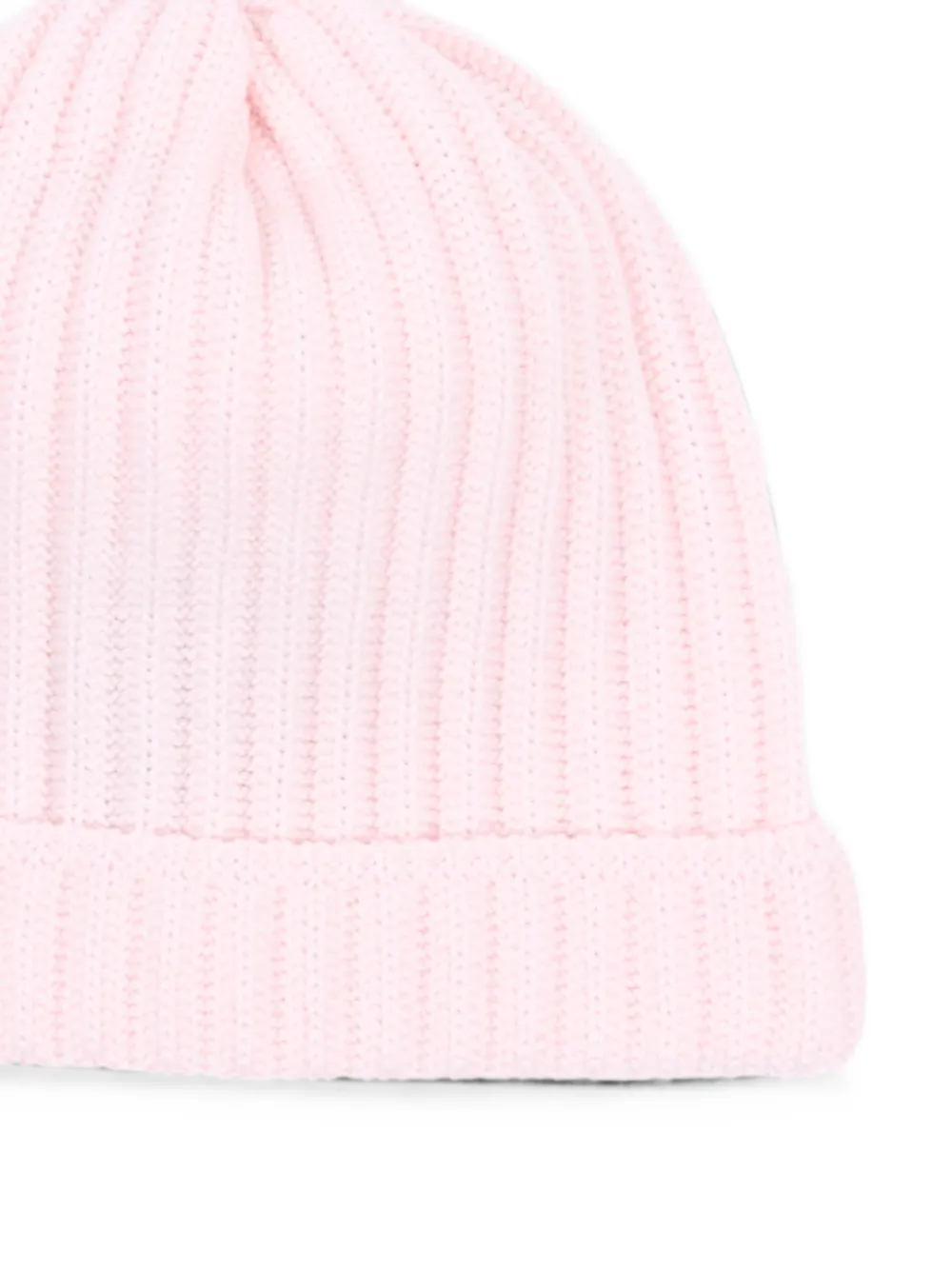 Little Bear Ribgebreide wollen muts Roze