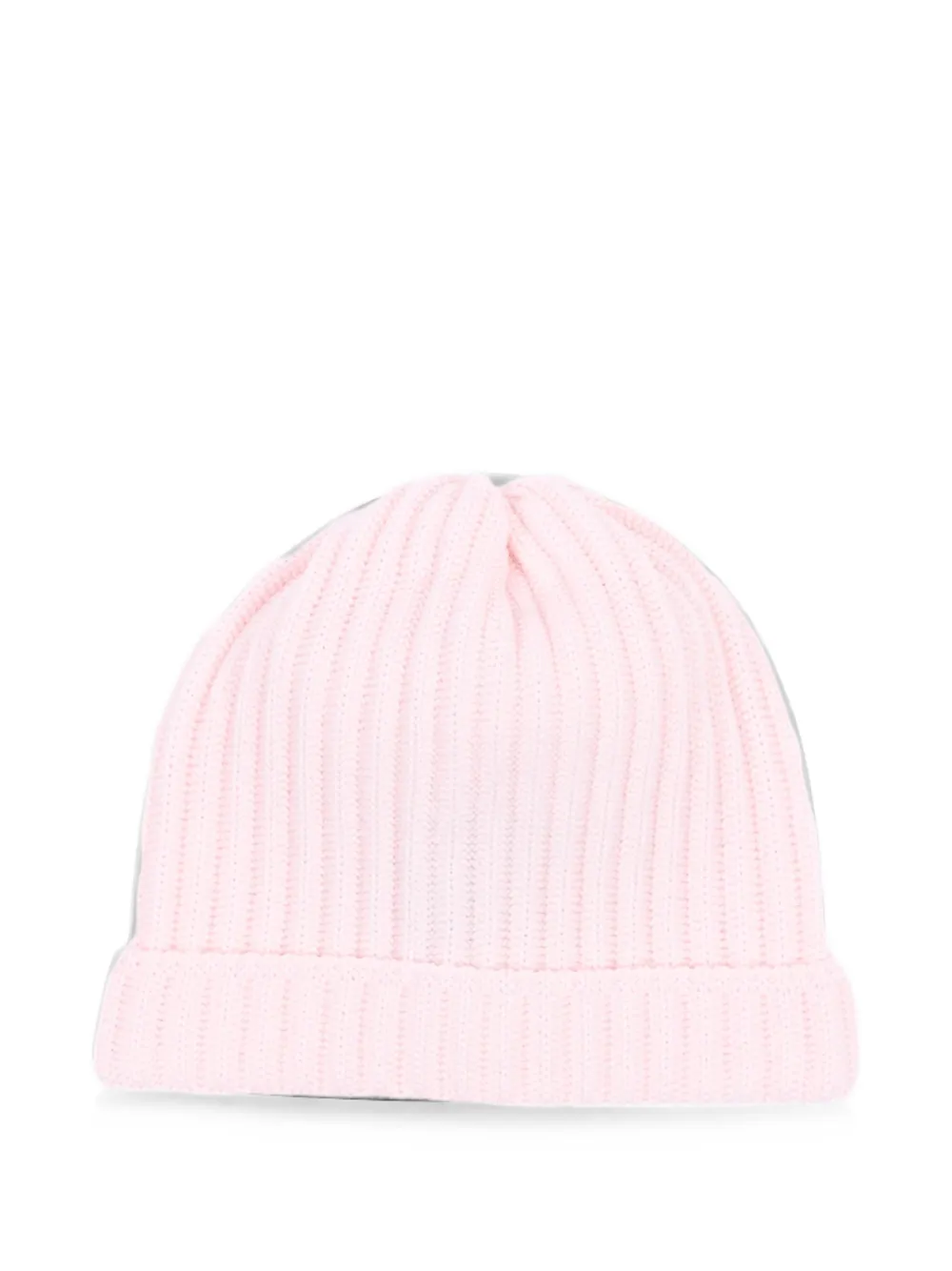 Little Bear ribbed-knit wool beanie hat - Rosa