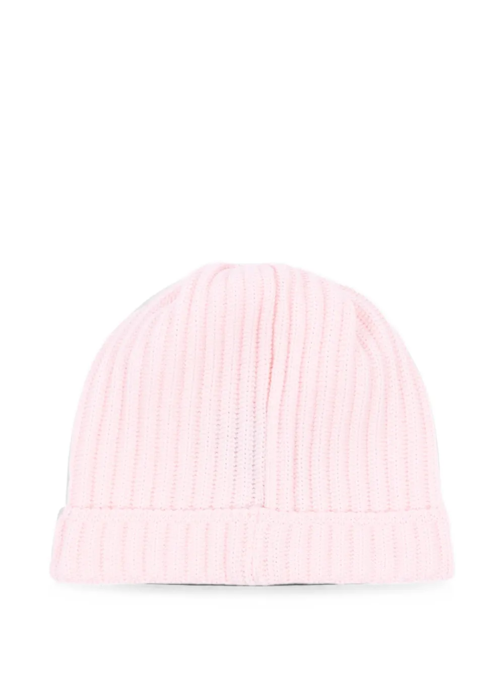 Little Bear Ribgebreide wollen muts Roze