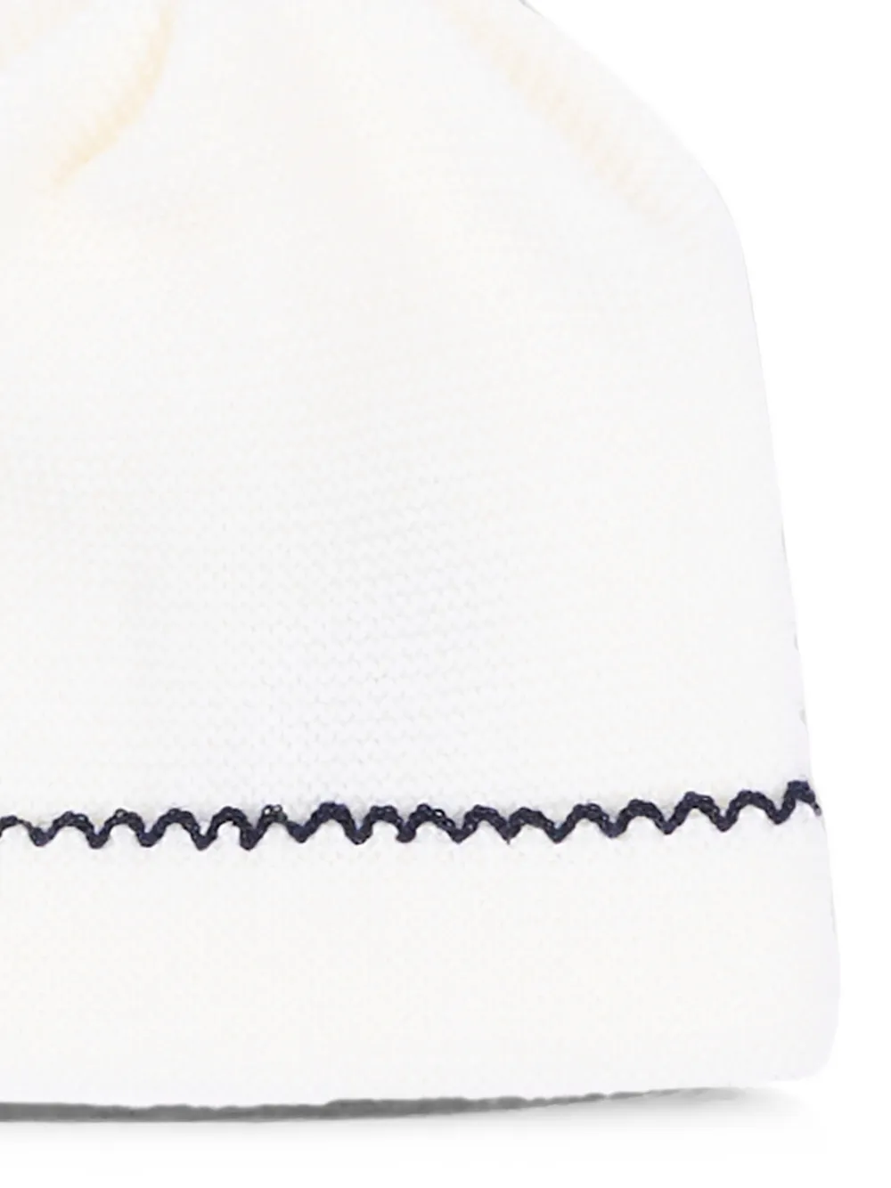 Little Bear Muts van scheerwol met zigzag-stiksel Wit