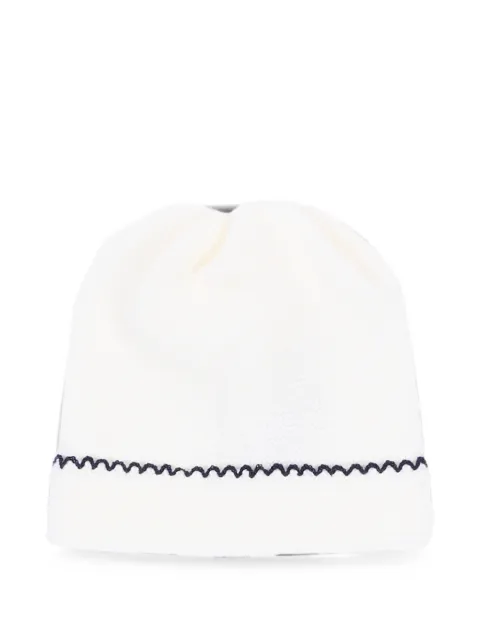 Little Bear zigzag-stitch virgin-wool beanie hat