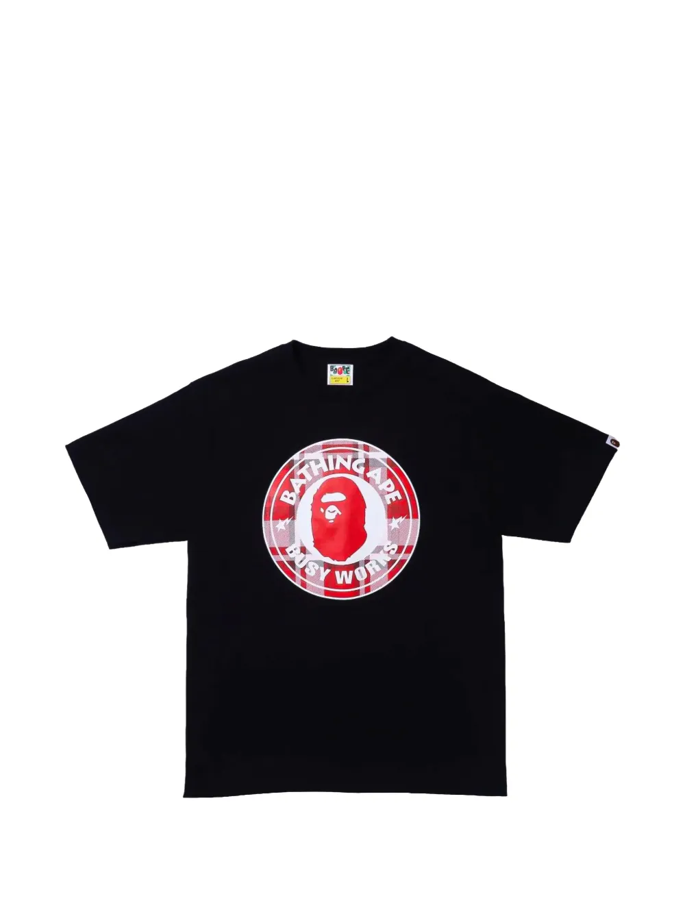 A BATHING APE® Check Gift Busy Works T-shirt - Nero