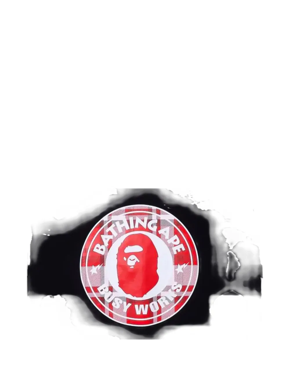 A BATHING APE Check Gift Busy Works T-shirt Zwart