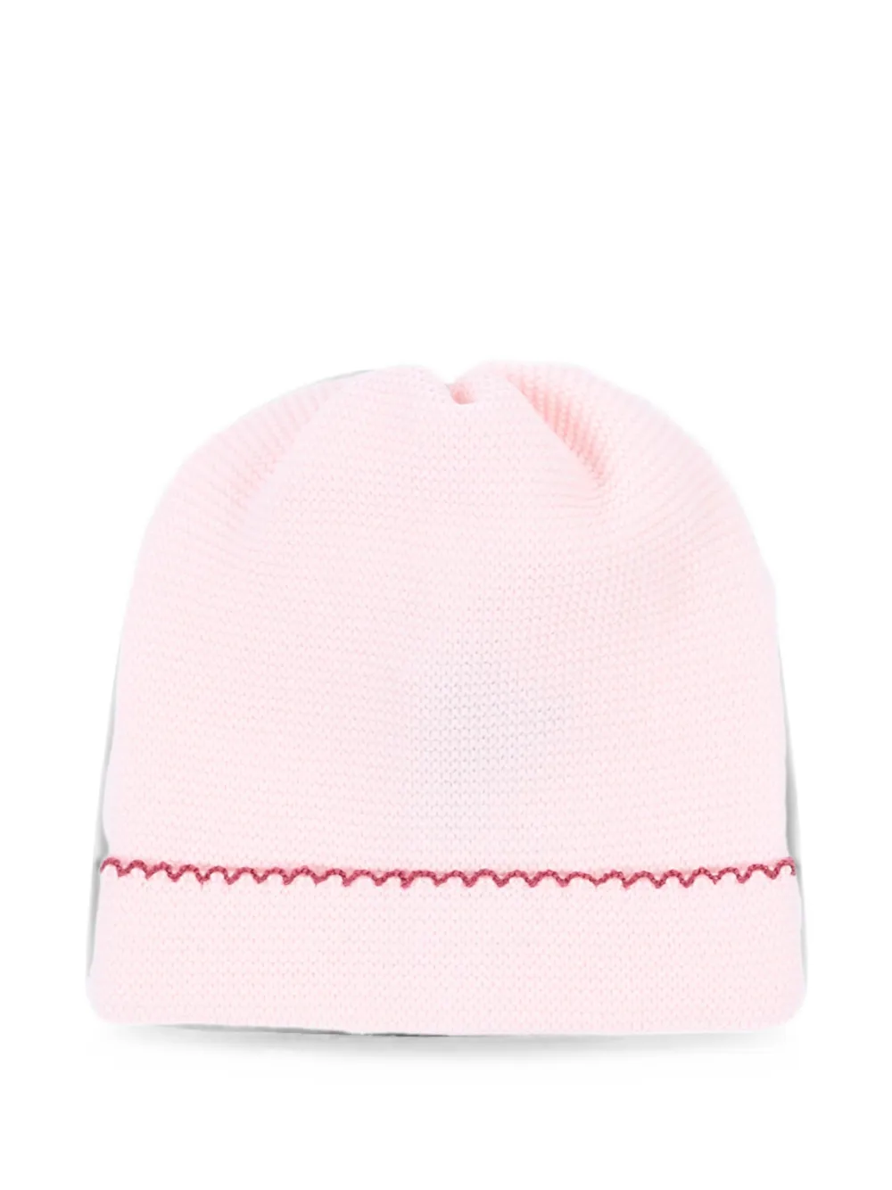 Little Bear embroidered knitted beanie hat - Rosa