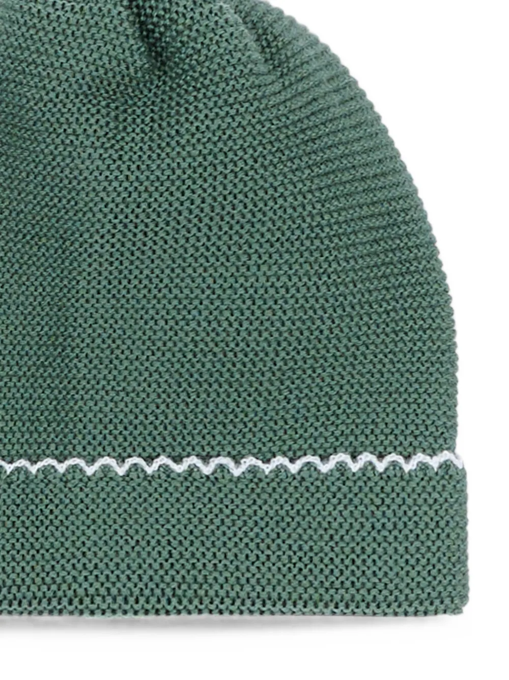 Little Bear contrast-trim beanie hat Groen