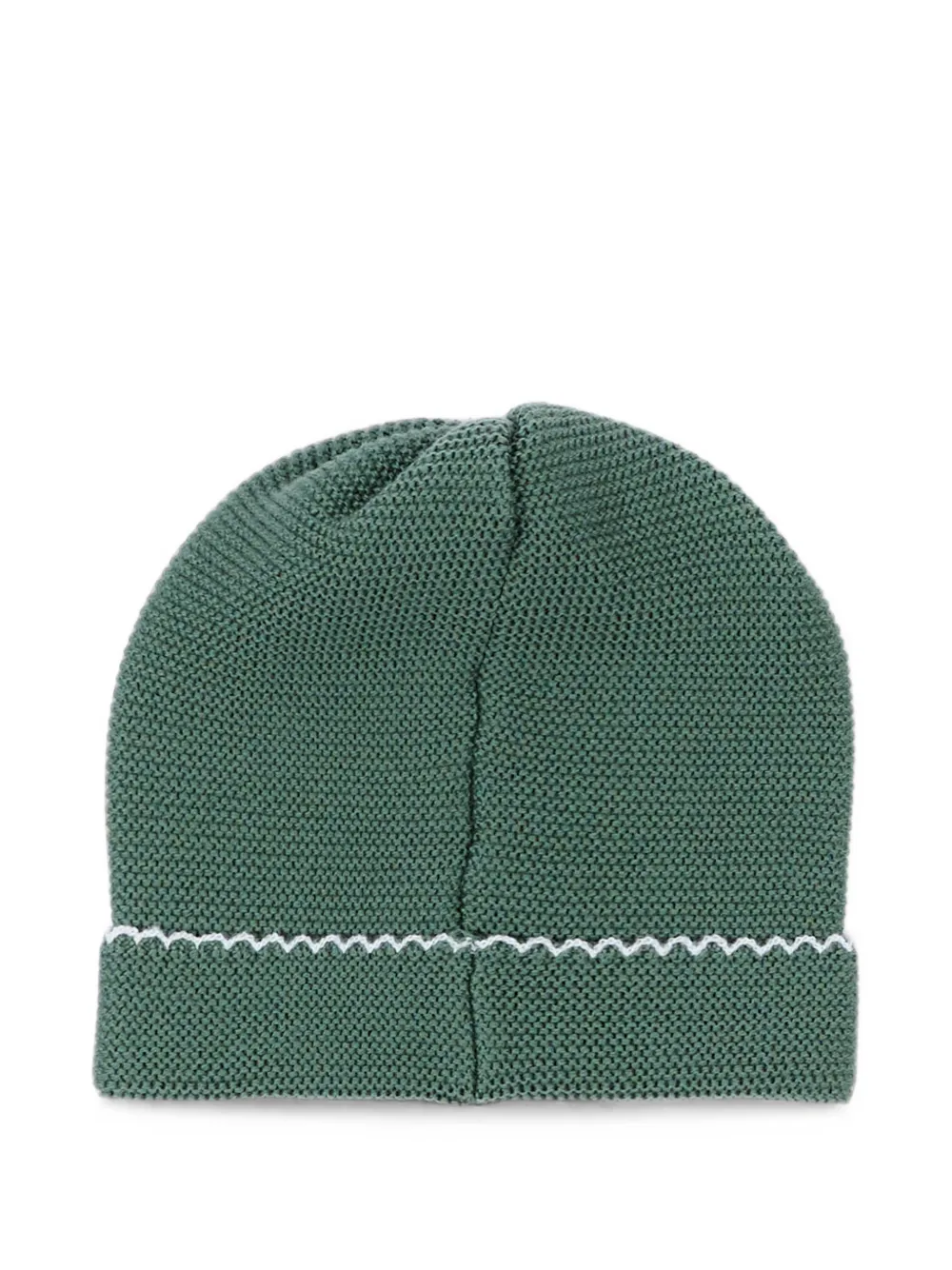 Little Bear contrast-trim beanie hat Groen