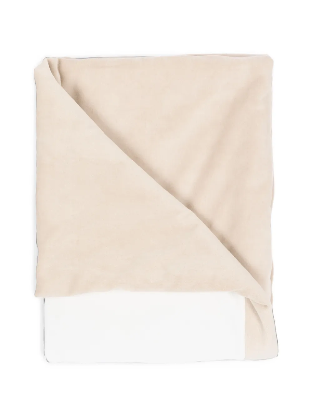 Little Bear logo-embroidered velvet blanket - Bianco