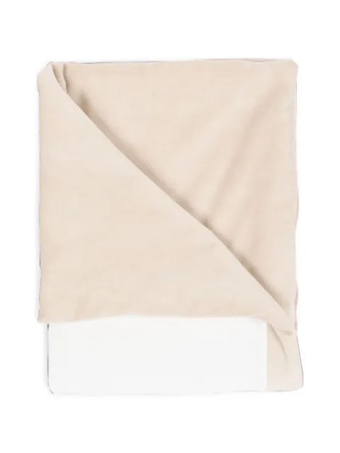 Little Bear logo-embroidered velvet blanket
