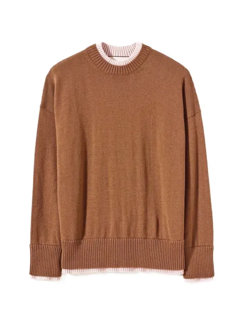 Plan C jersey de dos capas con ribete en contraste