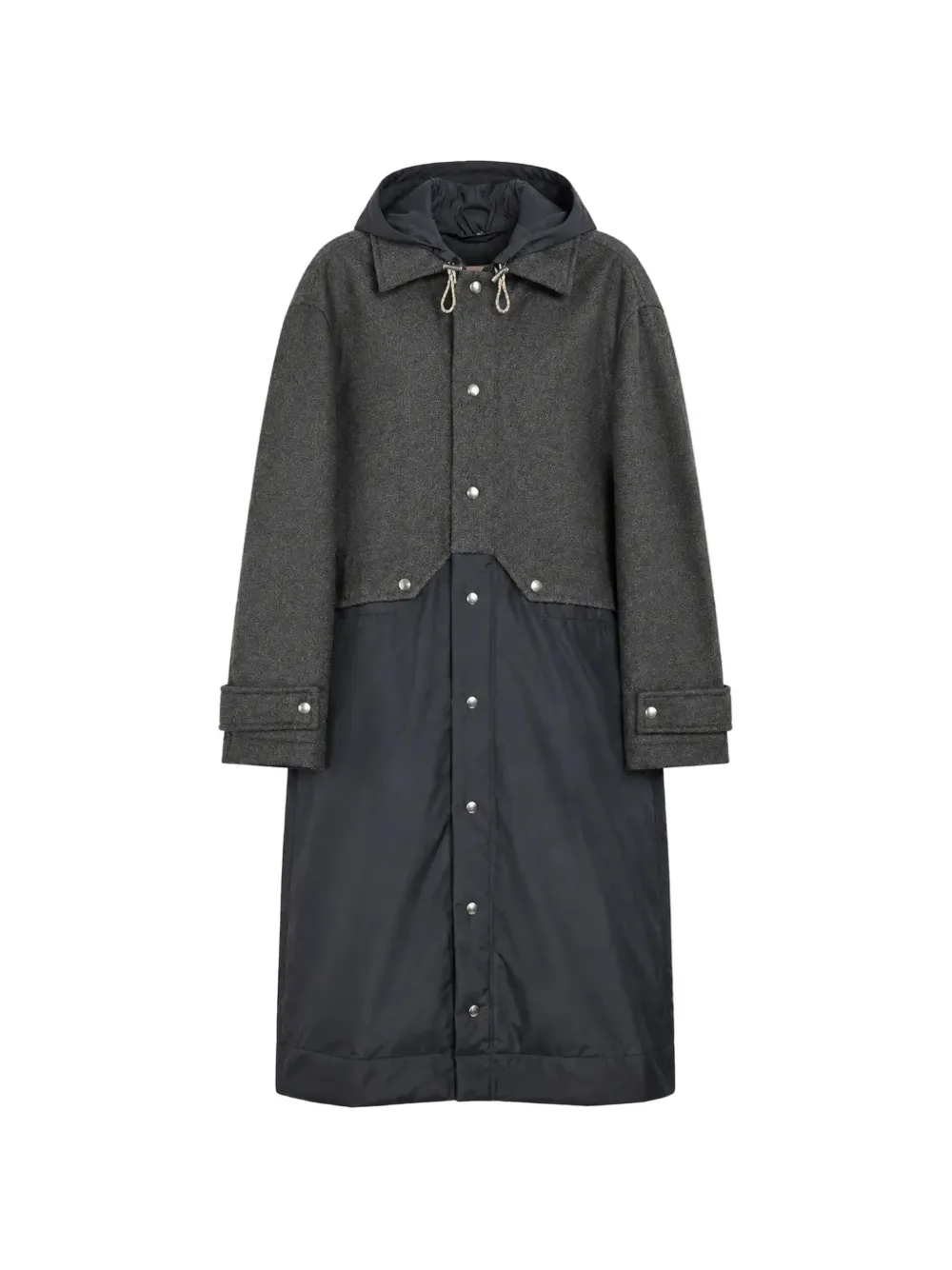 Plan C layered hooded coat - Grigio