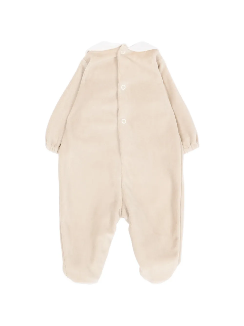 Little Bear Pyjama met Peter Pan-kraag en geborduurd hart Beige