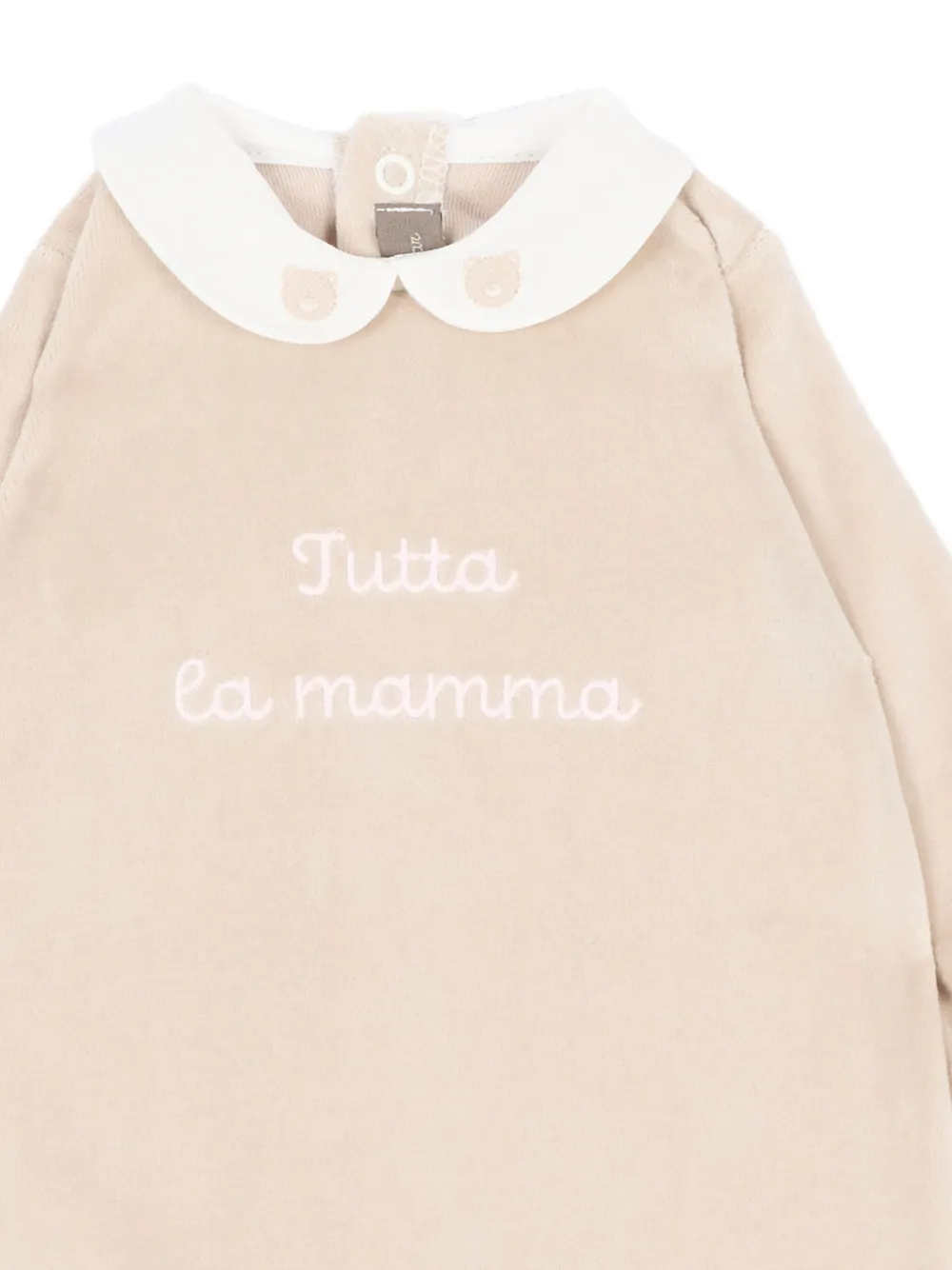 Little Bear Pyjama met Peter Pan kraag en borduurwerk Beige