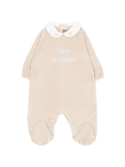 Little Bear embroidered Peter Pan collar pajamas