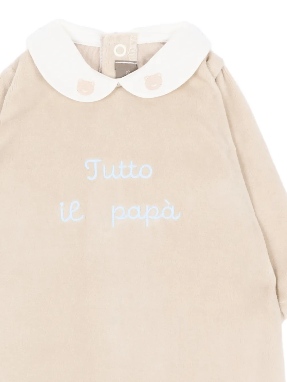 Little Bear Pyjama met Peter Pan kraag en borduurwerk Beige