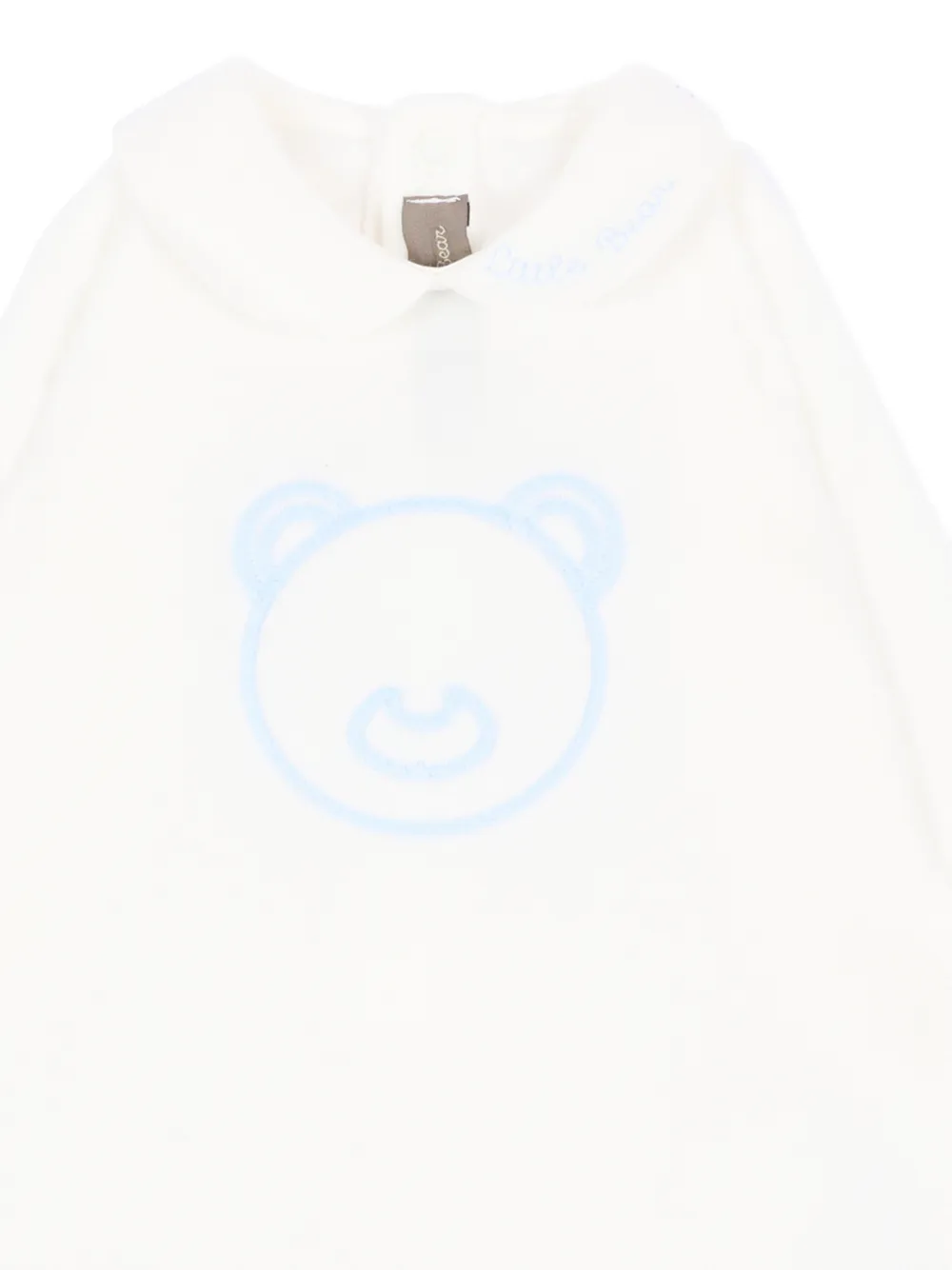 Little Bear Pyjama met Peter Pan-kraag en geborduurde beer Wit