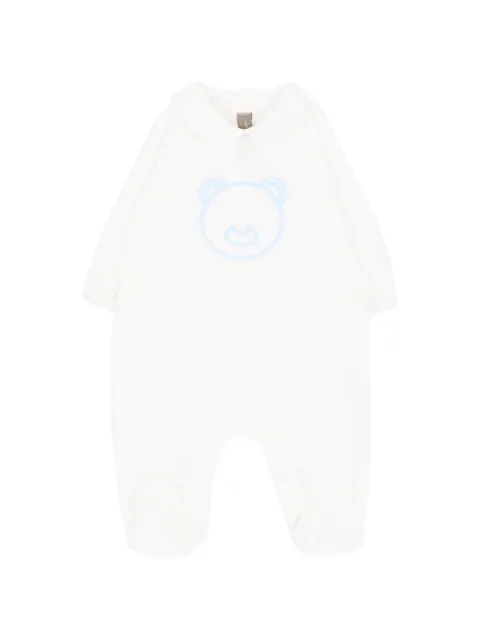 Little Bear bear-embroidered Peter Pan collar pajamas