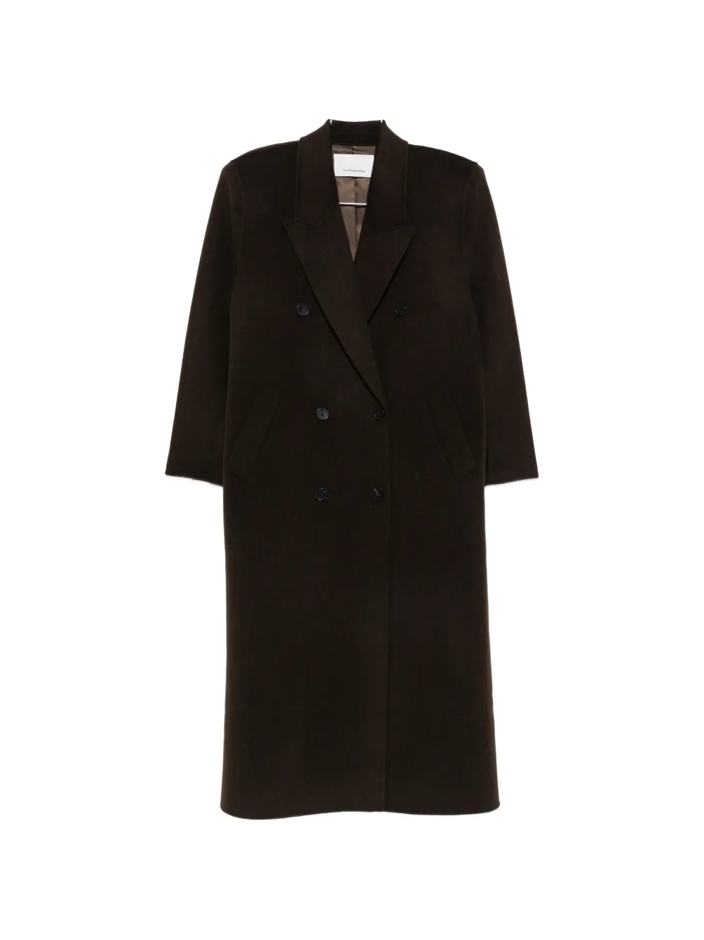 The Frankie Shop Double-breasted Peaked-lapels Coat In Brown