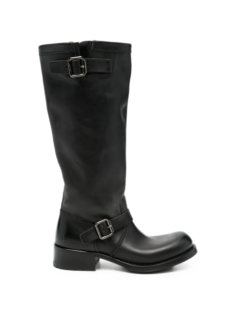 Prada buckle-detail knee-high boots Zwart