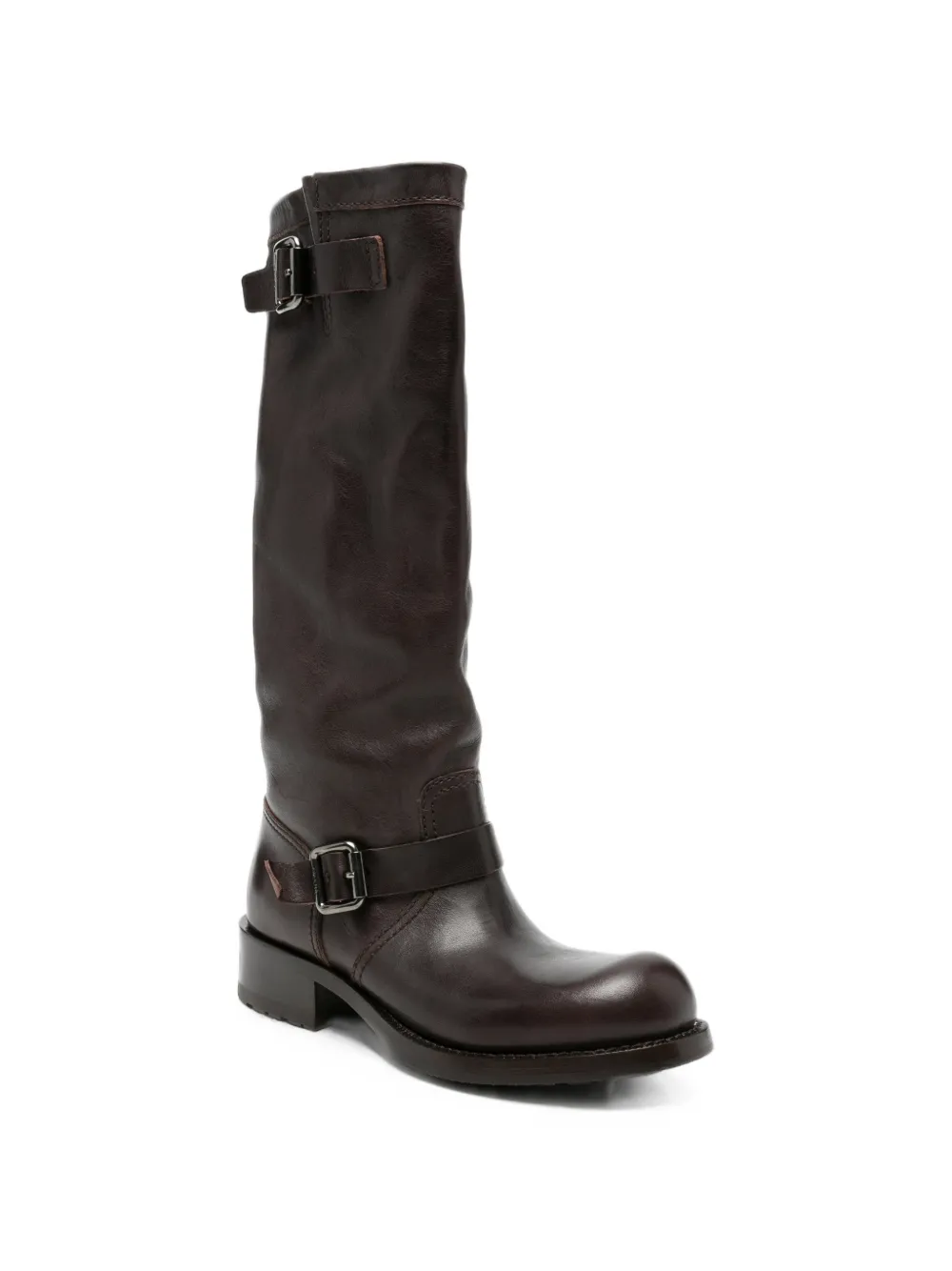 Prada buckle-detail leather boots Bruin