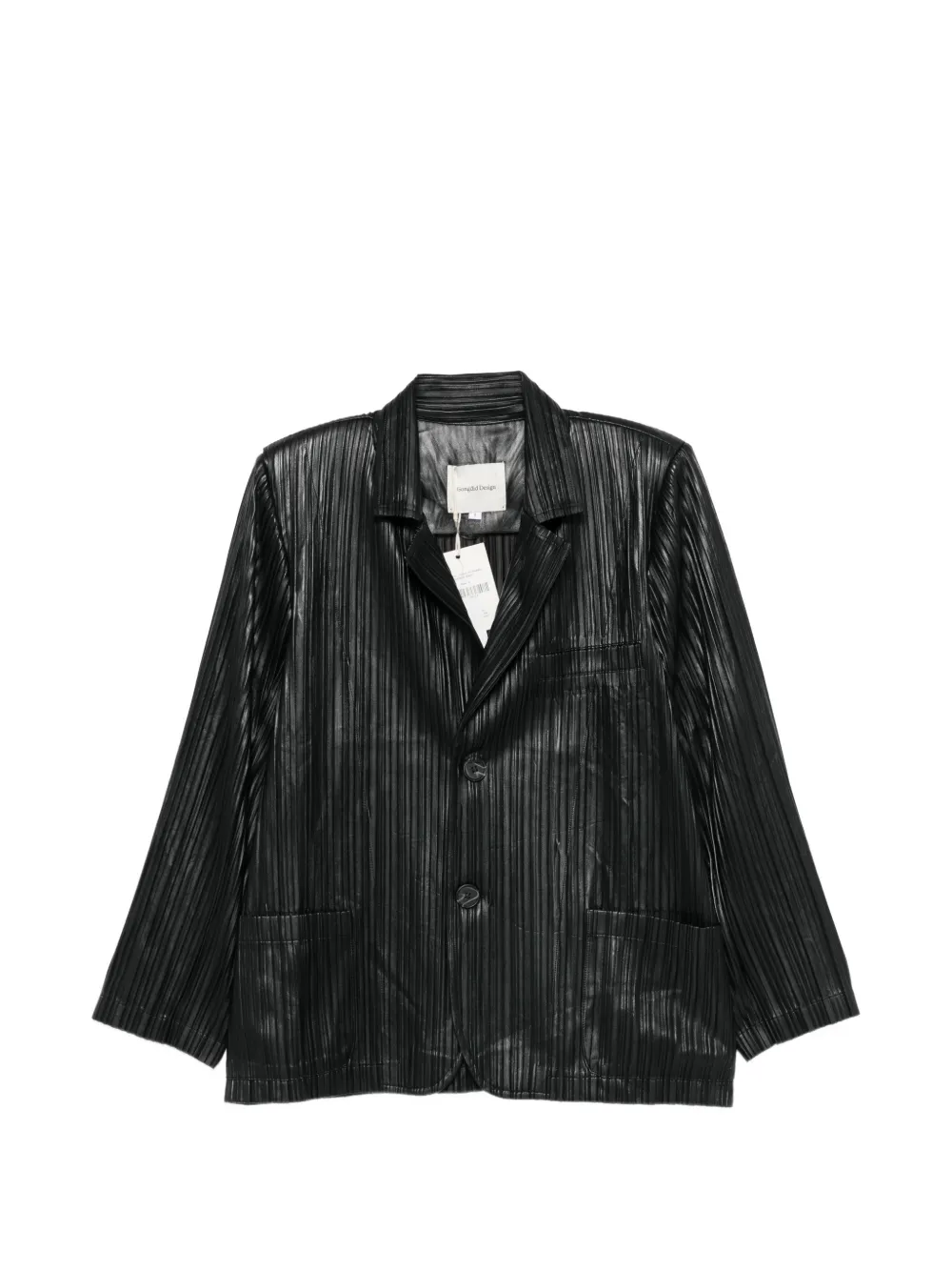 Gongdid Design plissé-effect single-breasted blazer