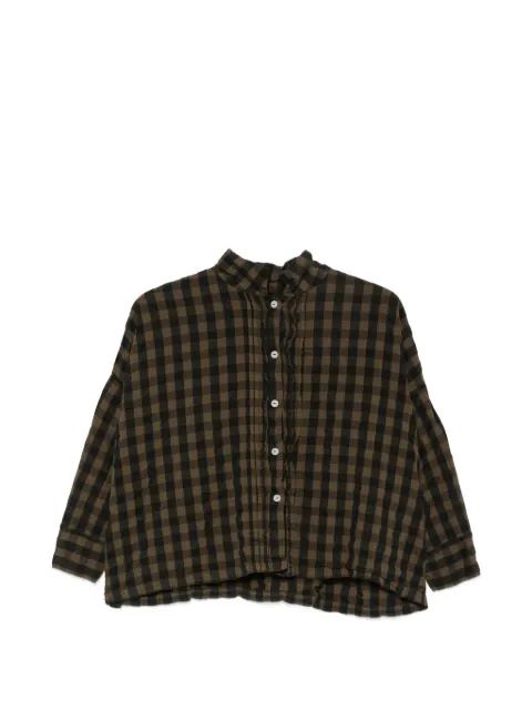Ricorrrobe gingham-check ruffled-detail shirt