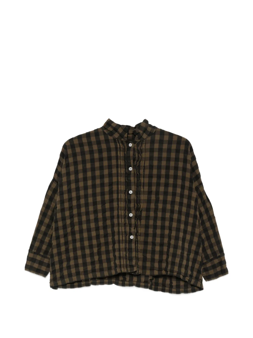 Ricorrrobe gingham-check ruffled-detail shirt