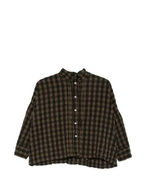 Ricorrrobe gingham-check ruffled-detail shirt