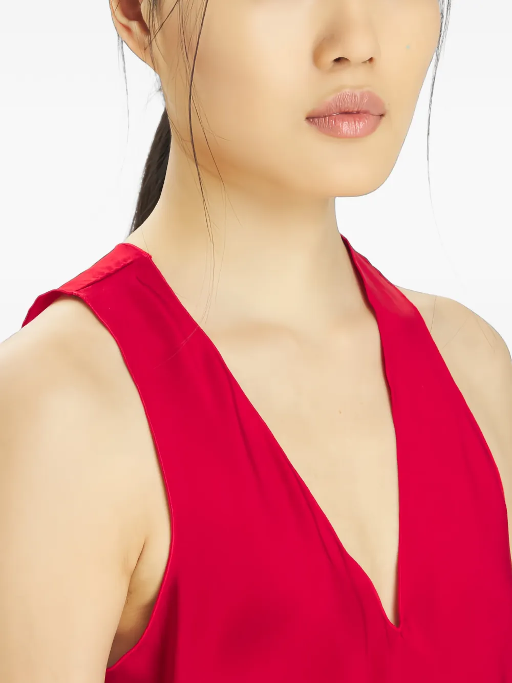 Barena Mietta top met V-hals Rood