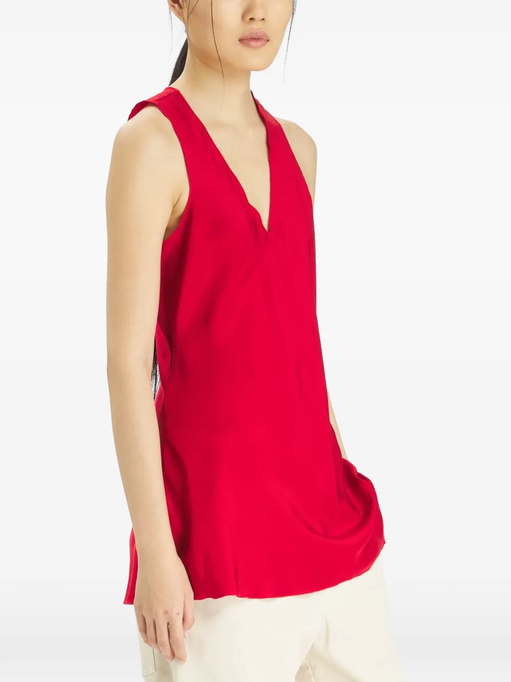 Barena Mietta top met V-hals Rood