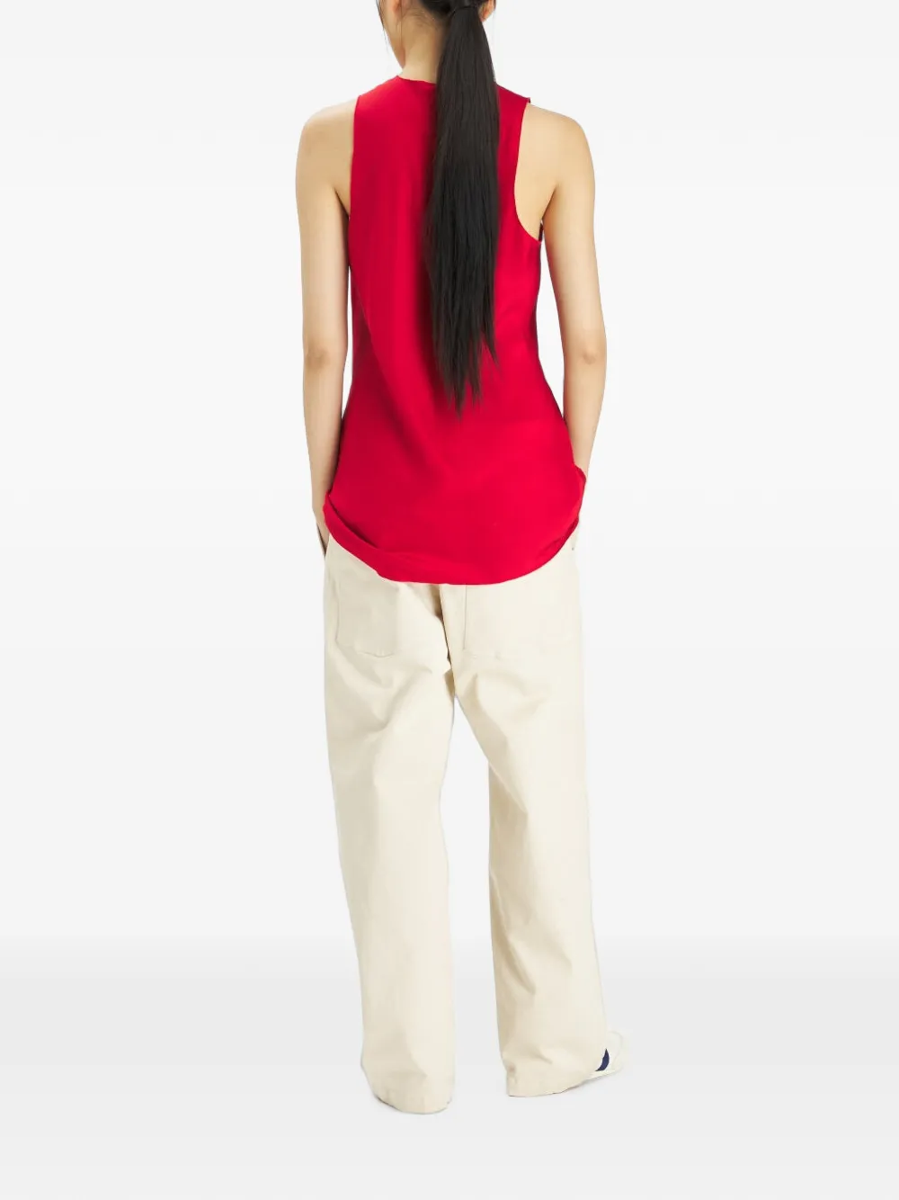 Barena Mietta top met V-hals Rood