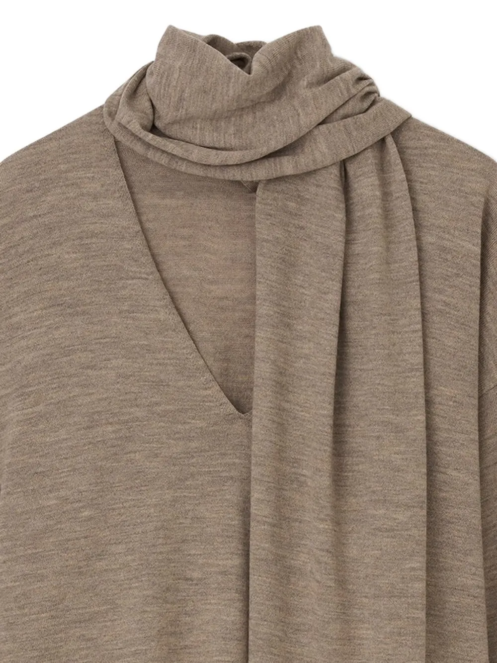 Rodebjer Phylis top met lange mouwen en sjaaldetail Beige