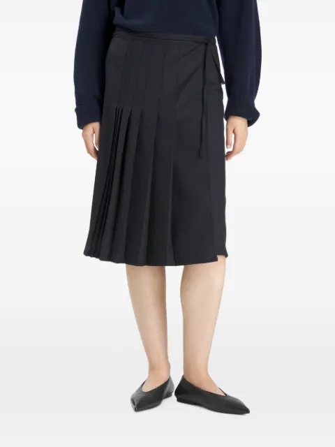Barena Telma pleated wrap midi skirt