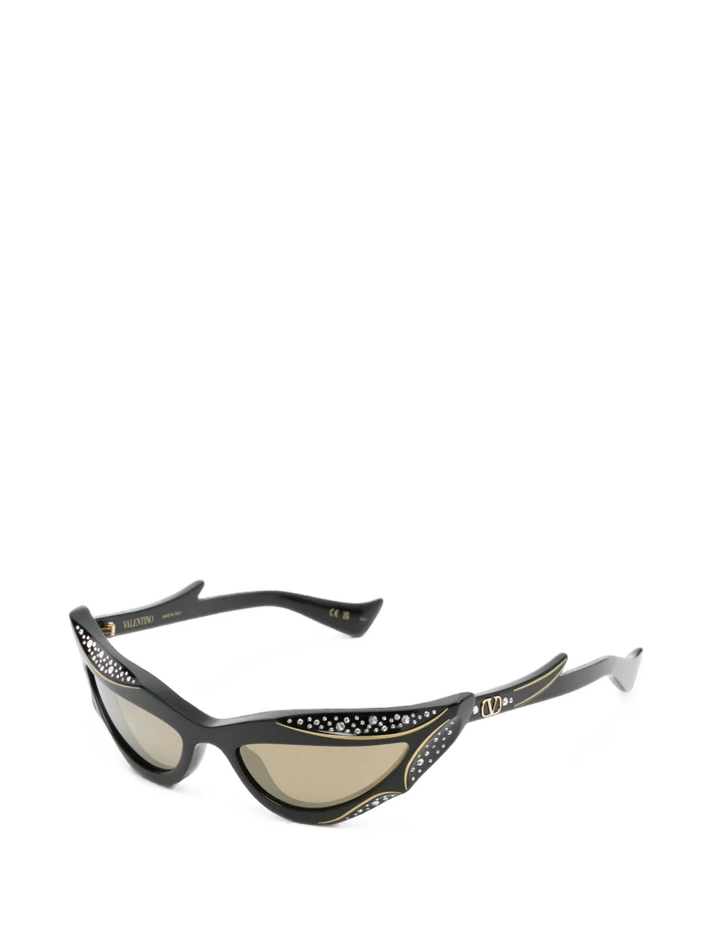 VALENTINO GARAVANI EYEWEAR VLogo zonnebril verfraaid met kristallen Zwart