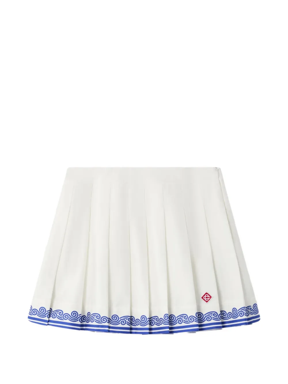 CASABLANCA KIDS pleated wave-print skirt - Bianco