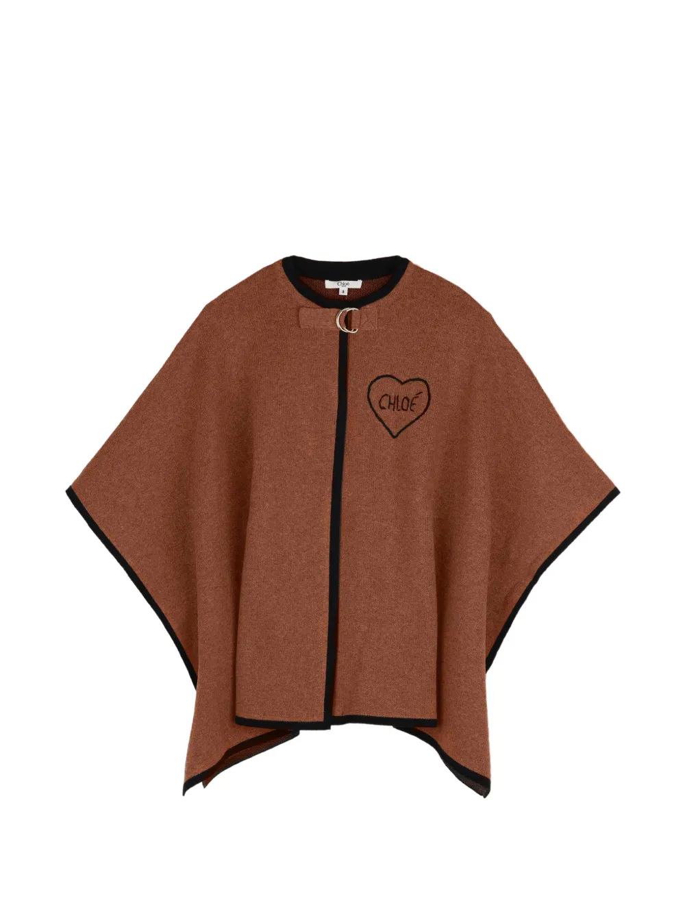 Chloé Kids logo-embroidered buckled cape - Marrone