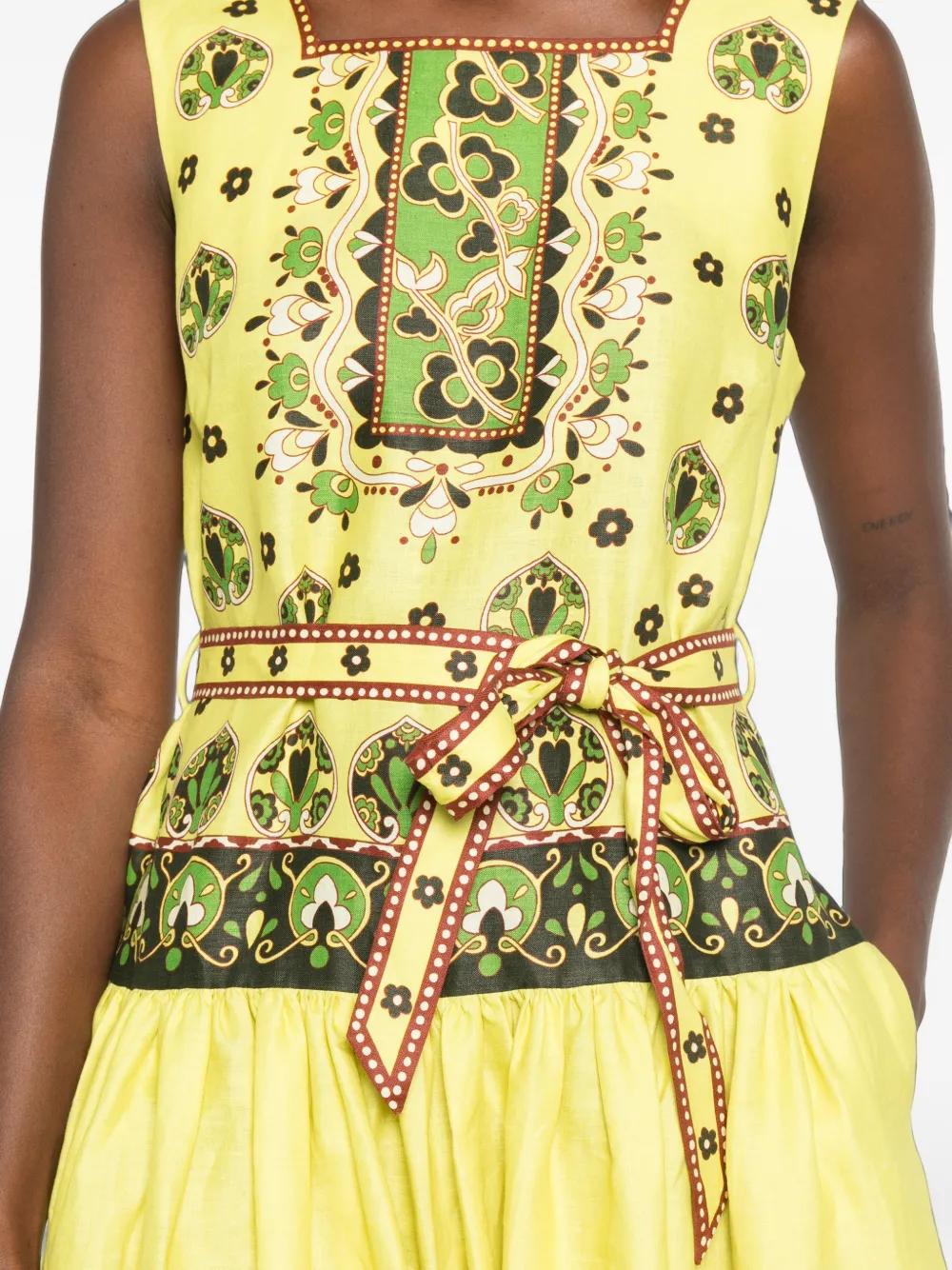 ALEMAIS Bridgete midi-jurk met grafische print Geel