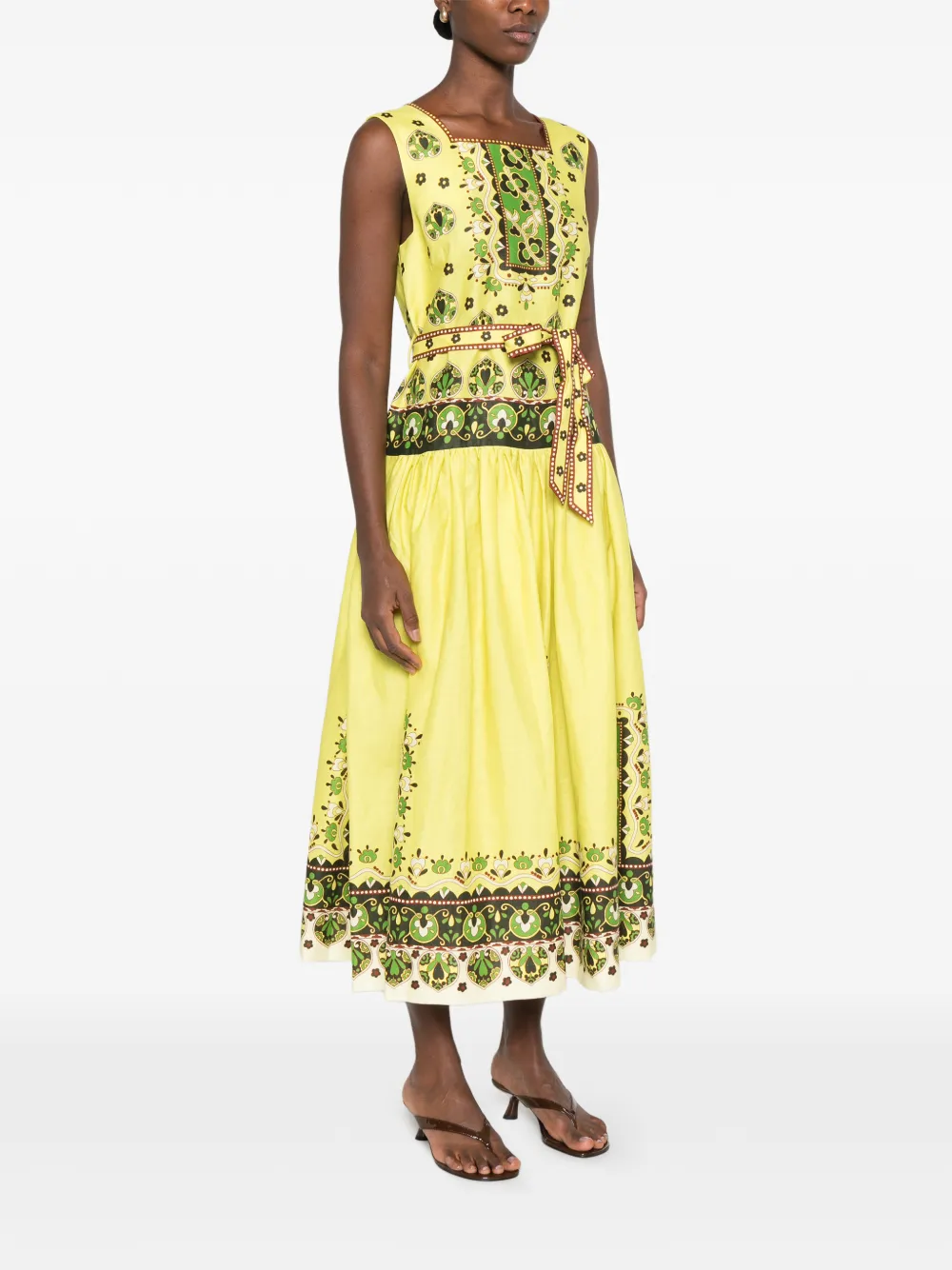 ALEMAIS Bridgete midi-jurk met grafische print Geel