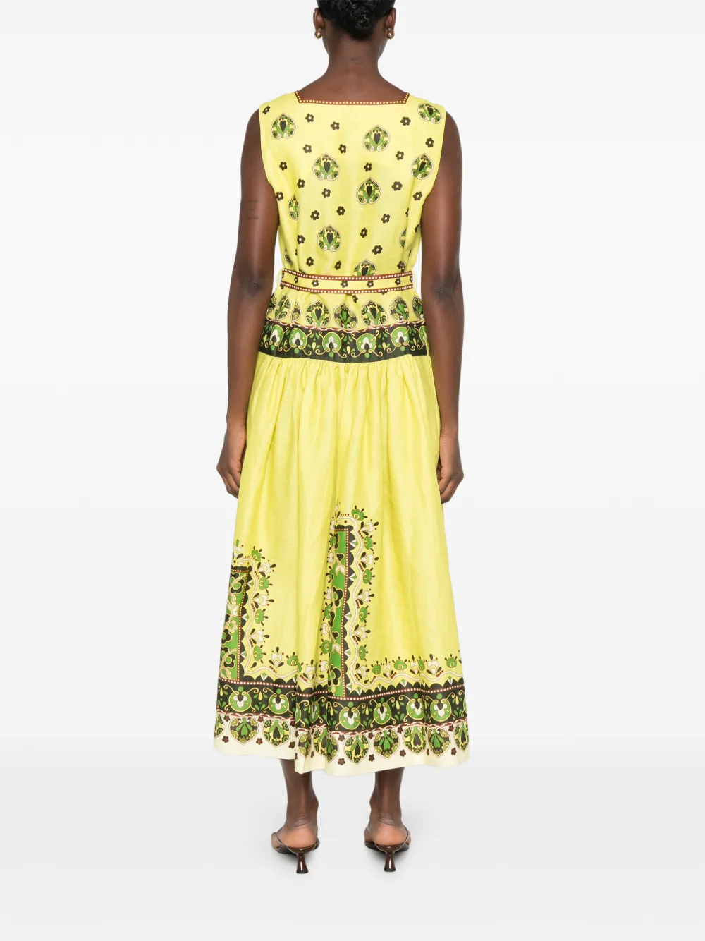 ALEMAIS Bridgete midi-jurk met grafische print Geel