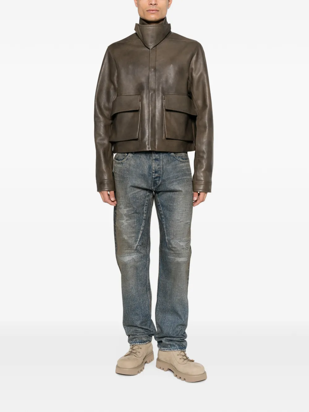 Rick Owens Jack met trechterhals Grijs
