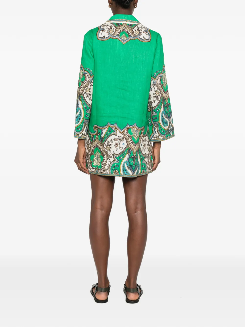 ALEMAIS Porter mini-jurk met paisley-print Groen